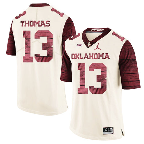 Ahmad Thomas Oklahoma Sooners Jordan Football Kow Jersey - Cream