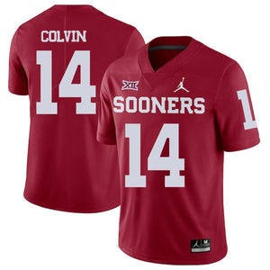 Aaron Colvin Oklahoma Sooners Jordan Football Kow Jersey - Red