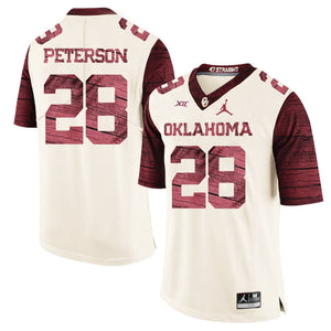 Adrian Peterson Oklahoma Sooners Jordan Football Kow Jersey - Cream