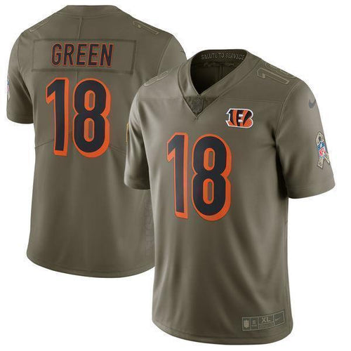 A.J. Green Cincinnati Bengals Salute To Service Limited Kow Jersey - Olive