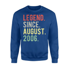 Load image into Gallery viewer, 13th Birthday Gift Idea Legend Since August 2006 13 Years Old - Standard Fleece Sweatshirt