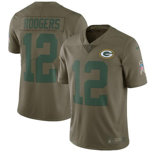 Aaron Rodgers Green Bay Packers Salute To Service Limited Kow Jersey - Olive