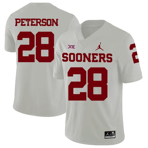 Adrian Peterson Oklahoma Sooners Jordan Football Kow Jersey - White