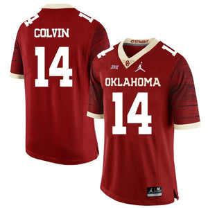 Aaron Colvin Oklahoma Sooners Jordan Football Kow Jersey - Crimson