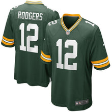 Load image into Gallery viewer, Aaron Rodgers 12 Green Bay Packers Green Game Kow Jersey