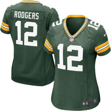 Load image into Gallery viewer, Aaron Rodgers 12 Green Bay Packers Women&#39;s Green Game Kow Jersey