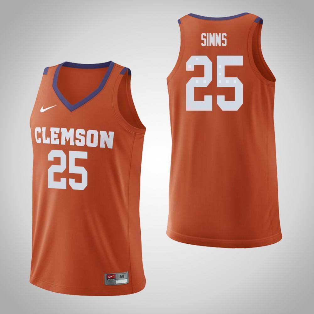 Aamir Simms Clemson Tigers Basketball Kow Jersey