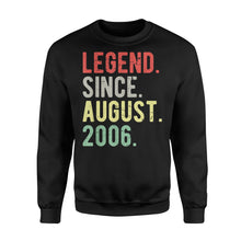 Load image into Gallery viewer, 13th Birthday Gift Idea Legend Since August 2006 13 Years Old - Standard Fleece Sweatshirt