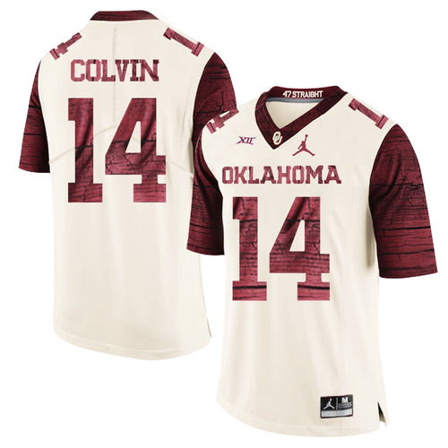 Aaron Colvin Oklahoma Sooners Jordan Football Kow Jersey - Cream