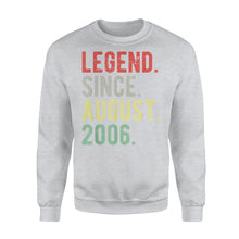 Load image into Gallery viewer, 13th Birthday Gift Idea Legend Since August 2006 13 Years Old - Standard Fleece Sweatshirt