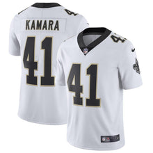 Load image into Gallery viewer, Alvin Kamara 41 New Orleans Saints White Vapor Untouchable Limited Kow Jersey
