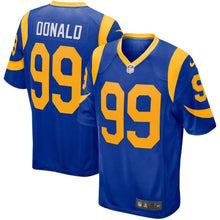 Load image into Gallery viewer, Aaron Donald 99 Los Angeles Rams Royal Player Game Kow Jersey