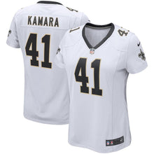 Load image into Gallery viewer, Alvin Kamara 41 New Orleans Saints Women's White Player Game Kow Jersey