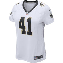 Load image into Gallery viewer, Alvin Kamara 41 New Orleans Saints Women's White Player Game Kow Jersey