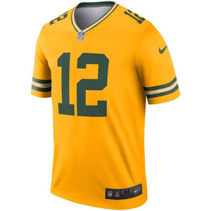 Aaron Rodgers 12 Green Bay Packers Gold Inverted Legend Kow Jersey