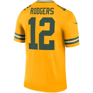 Aaron Rodgers 12 Green Bay Packers Gold Inverted Legend Kow Jersey