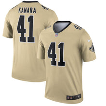 Load image into Gallery viewer, Alvin Kamara 41 New Orleans Saints Nike Gold Inverted Legend Kow Jersey