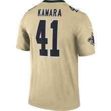 Load image into Gallery viewer, Alvin Kamara 41 New Orleans Saints Nike Gold Inverted Legend Kow Jersey