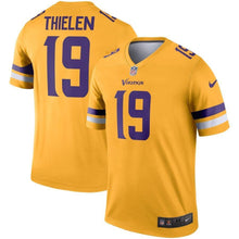 Load image into Gallery viewer, Adam Thielen Minnesota Vikings Gold Inverted Legend Kow Jersey
