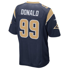 Load image into Gallery viewer, Aaron Donald 99 Los Angeles Rams Navy Super Bowl LIII Bound Game Kow Jersey