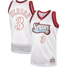 Load image into Gallery viewer, Allen Iverson Philadelphia 76ers Hardwood Classics Platinum Swingman Kow Jersey
