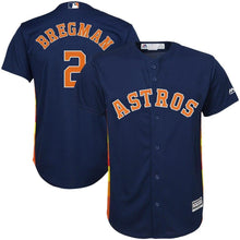 Load image into Gallery viewer, Alex Bregman 2 Houston Astros Youth Navy Alternate Official Cool Base Player Kow Jersey