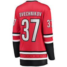 Load image into Gallery viewer, Andrei Svechnikov Carolina Hurricanes  Branded Women's Home Breakaway Player Kow Jersey – Red