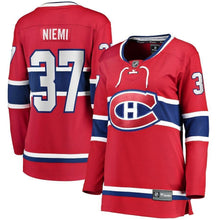 Load image into Gallery viewer, Antti Niemi 37 Montreal Canadiens Women's Red Home Breakaway Player Kow Jersey