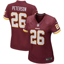 Load image into Gallery viewer, Adrian Peterson Washington Redskins Women&#39;s Game Kow Jersey - Burgundy