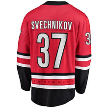 Load image into Gallery viewer, Andrei Svechnikov Carolina Hurricanes Branded Home Breakaway Player Kow Jersey – Red