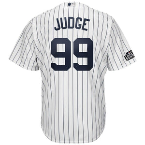 Aaron Judge 99 New York Yankees White/Navy 2019 London Series Cool Base Player Kow Jersey