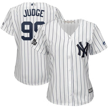 Load image into Gallery viewer, Aaron Judge 99 New York Yankees Women's White/Navy 2019 London Series Cool Base Player Kow Jersey