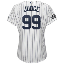 Load image into Gallery viewer, Aaron Judge 99 New York Yankees Women&#39;s White/Navy 2019 London Series Cool Base Player Kow Jersey