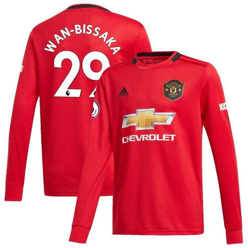 Aaron Wan-Bissaka Manchester United adidas Youth 2019/20 Home Replica Long Sleeve Player Kow Jersey – Red